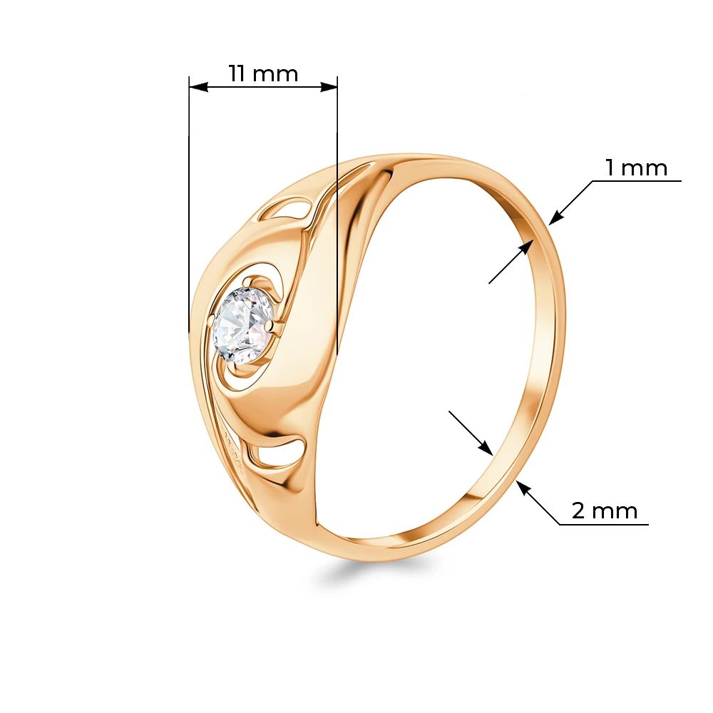 Кольцо с фианитом из серебра 925 пробы Кольцо с фианитом из серебра 925 пробы