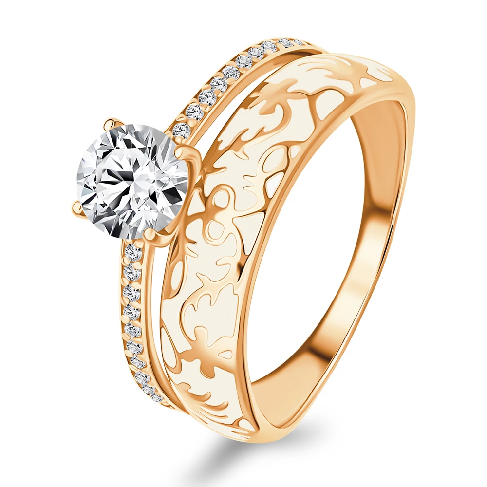 Кольцо с фианитами из серебра 925 пробы 2