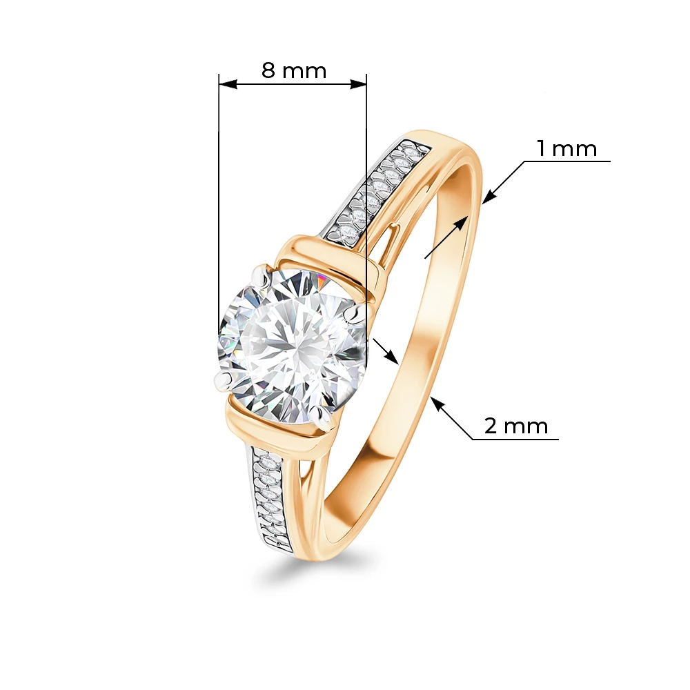 Кольцо с фианитами из серебра 925 пробы 2