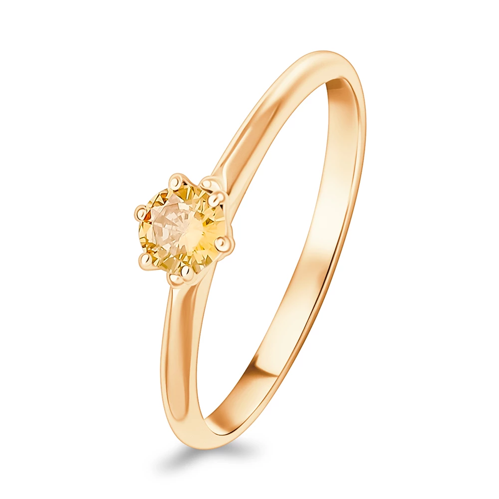 Кольцо с фианитом из серебра 925 пробы