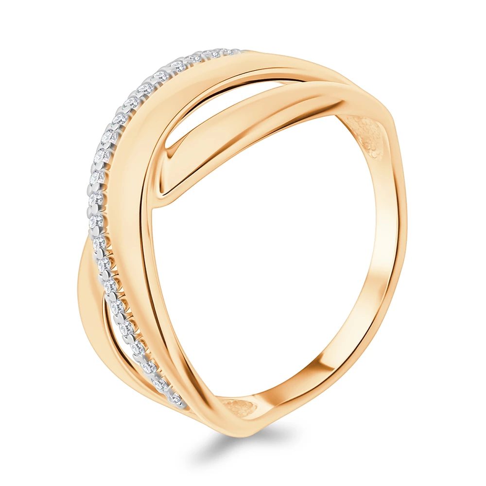 Кольцо с фианитами из серебра 925 пробы 1