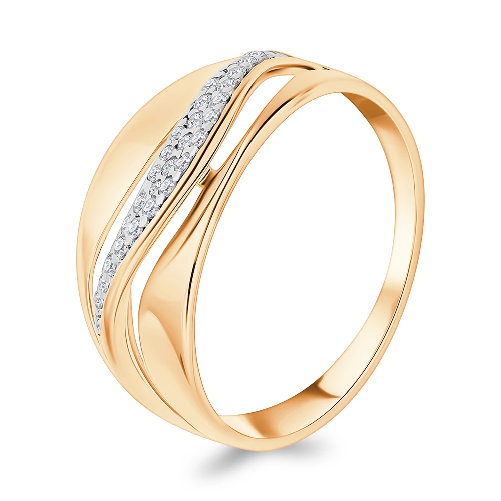 Кольцо с фианитами из серебра 925 пробы