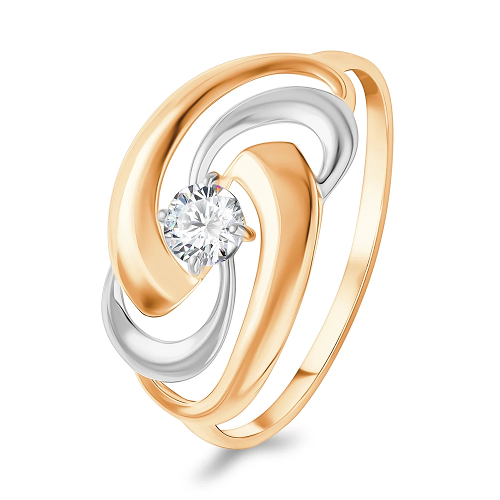 Кольцо с фианитом из серебра 925 пробы