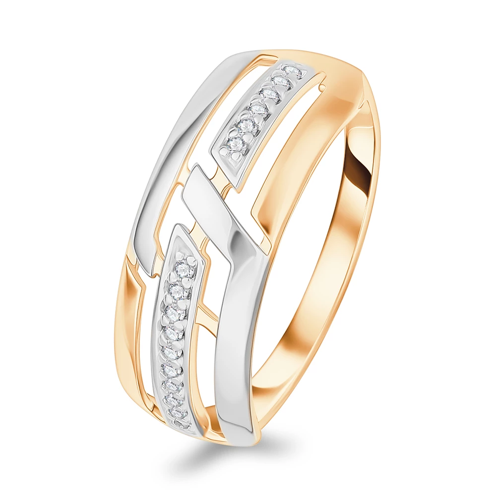 Кольцо с фианитами из серебра 925 пробы