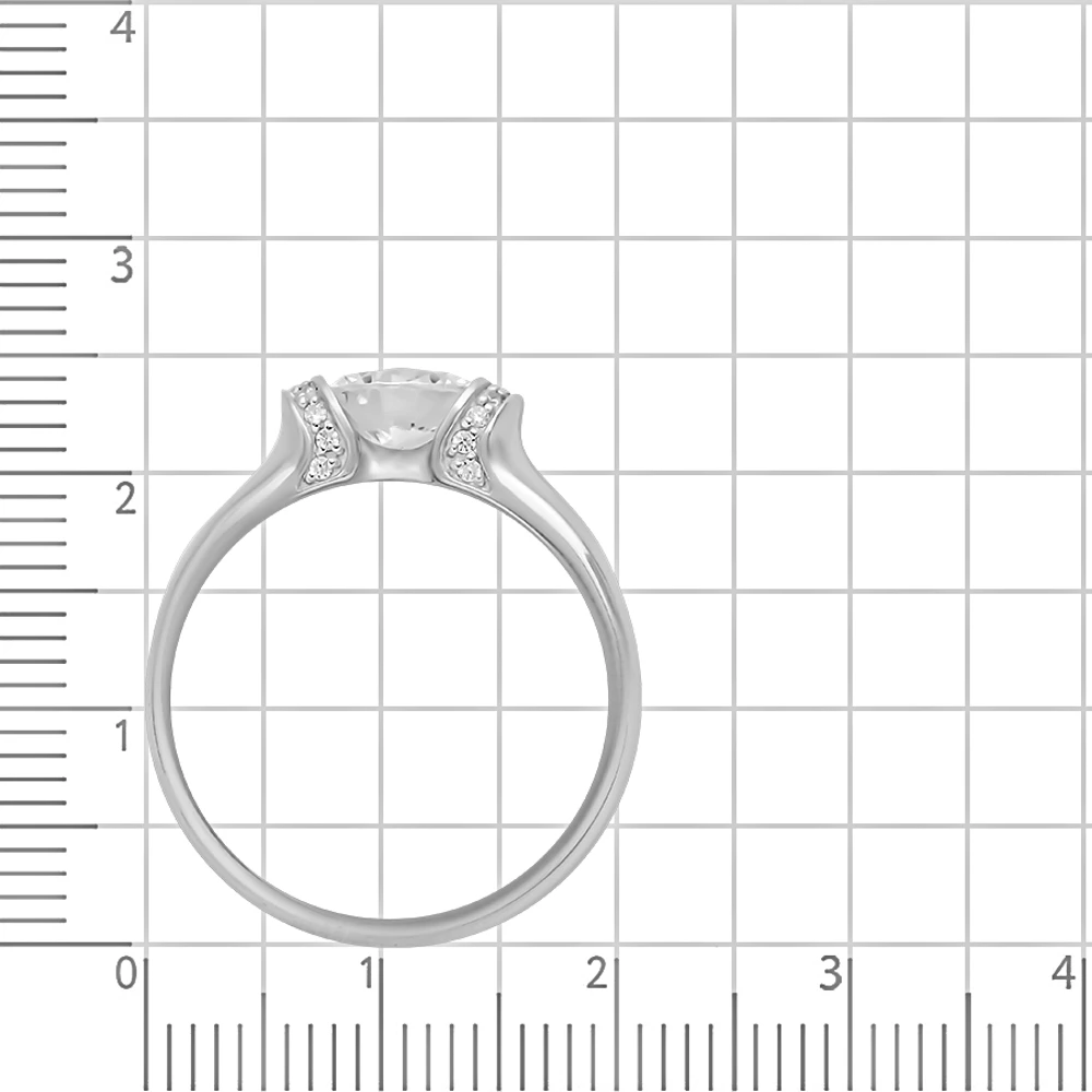 Кольцо с фианитами из серебра 925 пробы 3