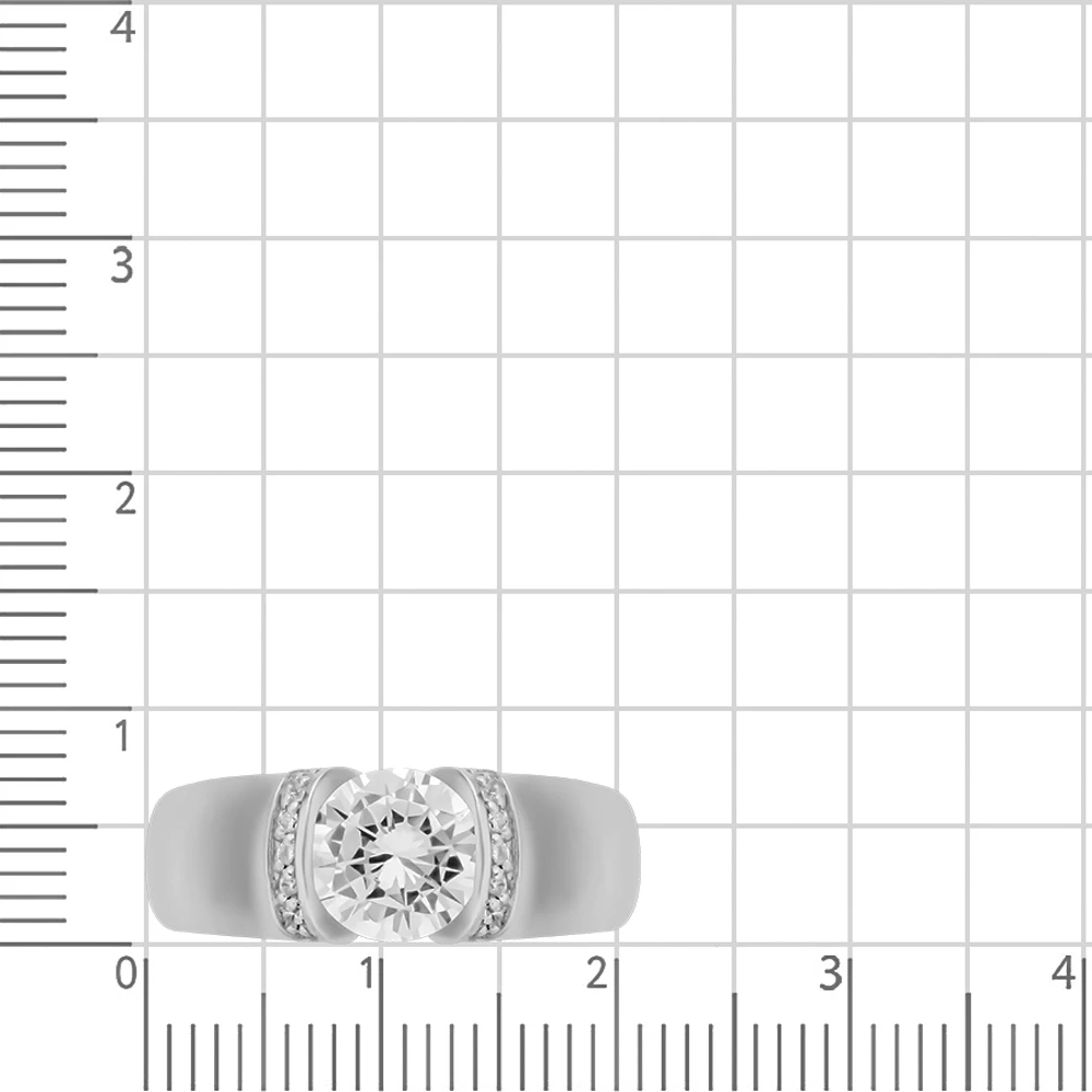 Кольцо с фианитами из серебра 925 пробы 2