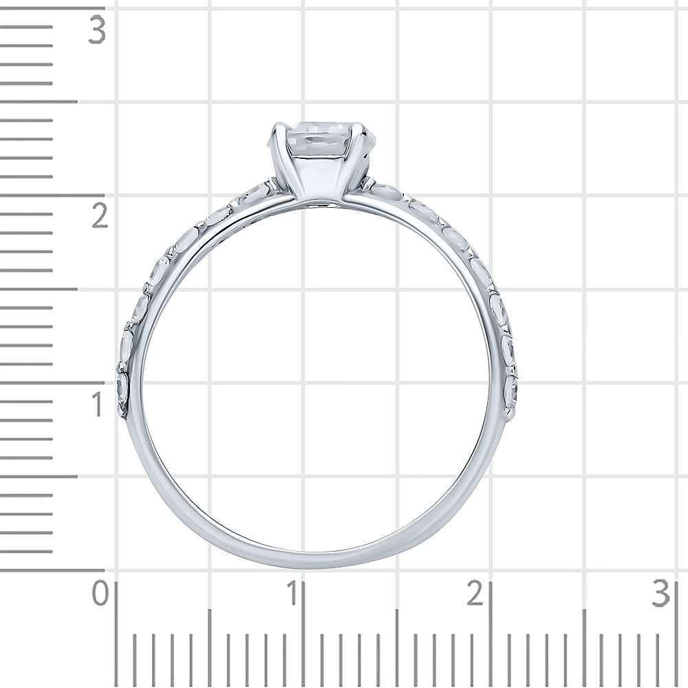 Кольцо с фианитами из серебра 925 пробы