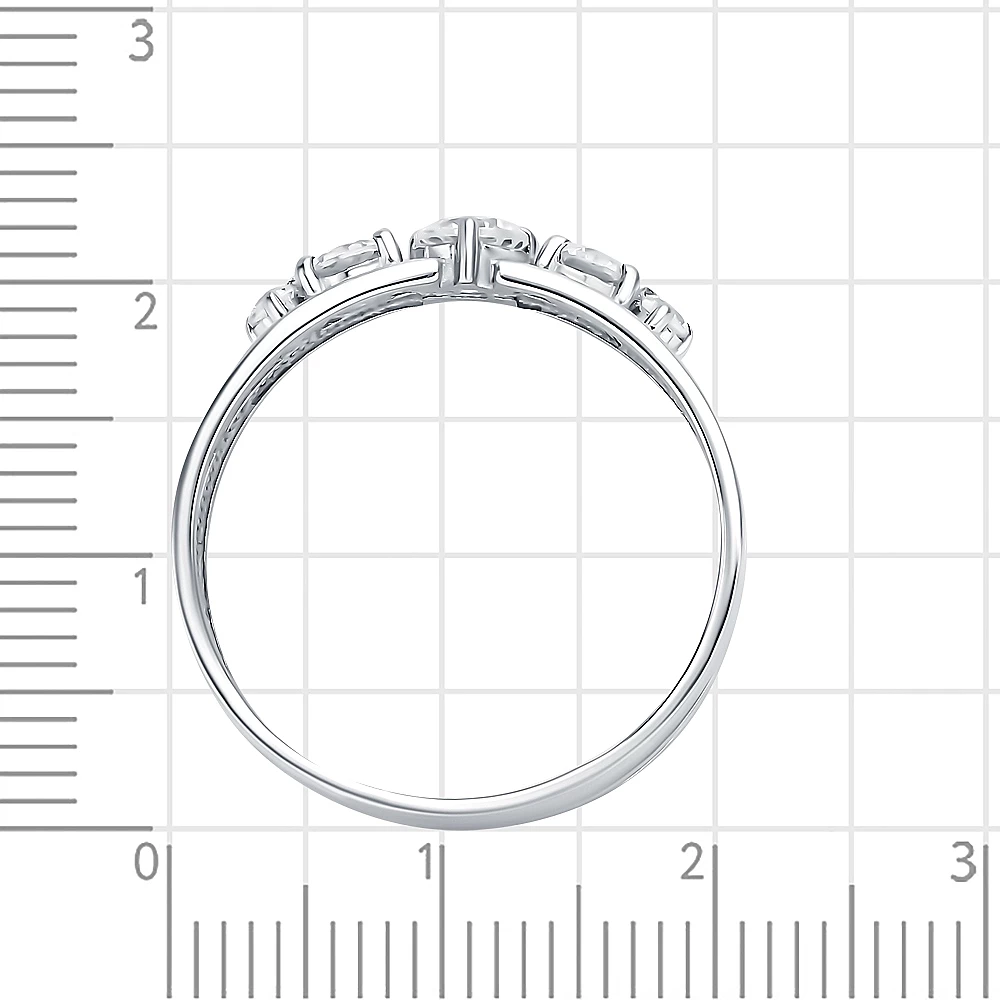 Кольцо с фианитами из серебра 925 пробы