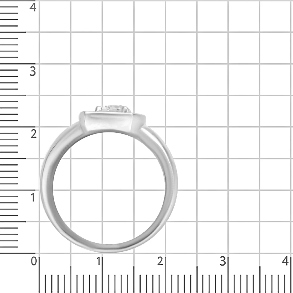 Кольцо с фианитом из серебра 925 пробы 3