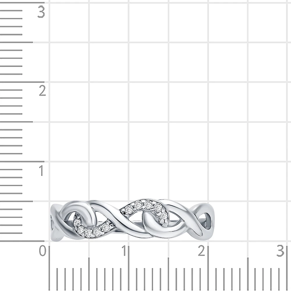 Кольцо с фианитами из серебра 925 пробы 2