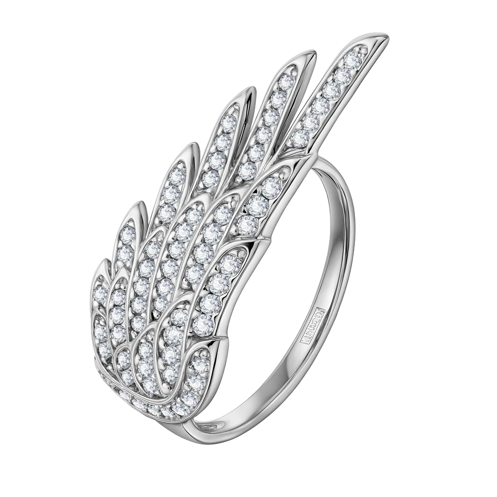 Кольцо с фианитами из серебра 925 пробы