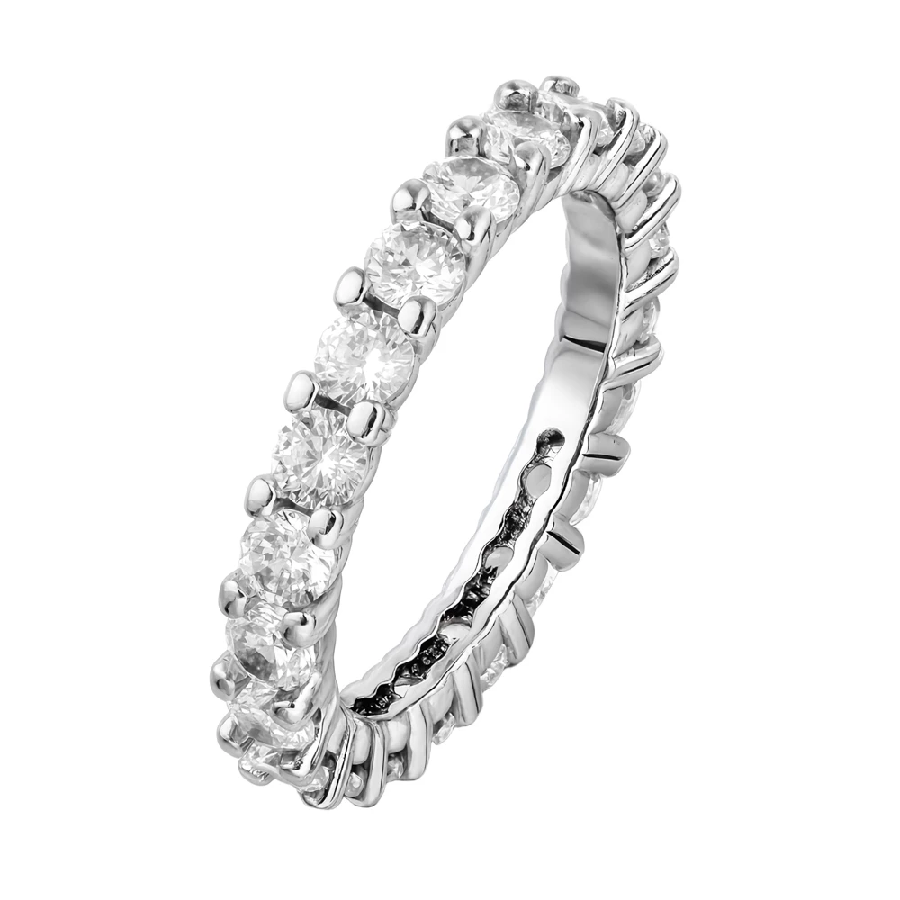 Кольцо с фианитами из серебра 925 пробы