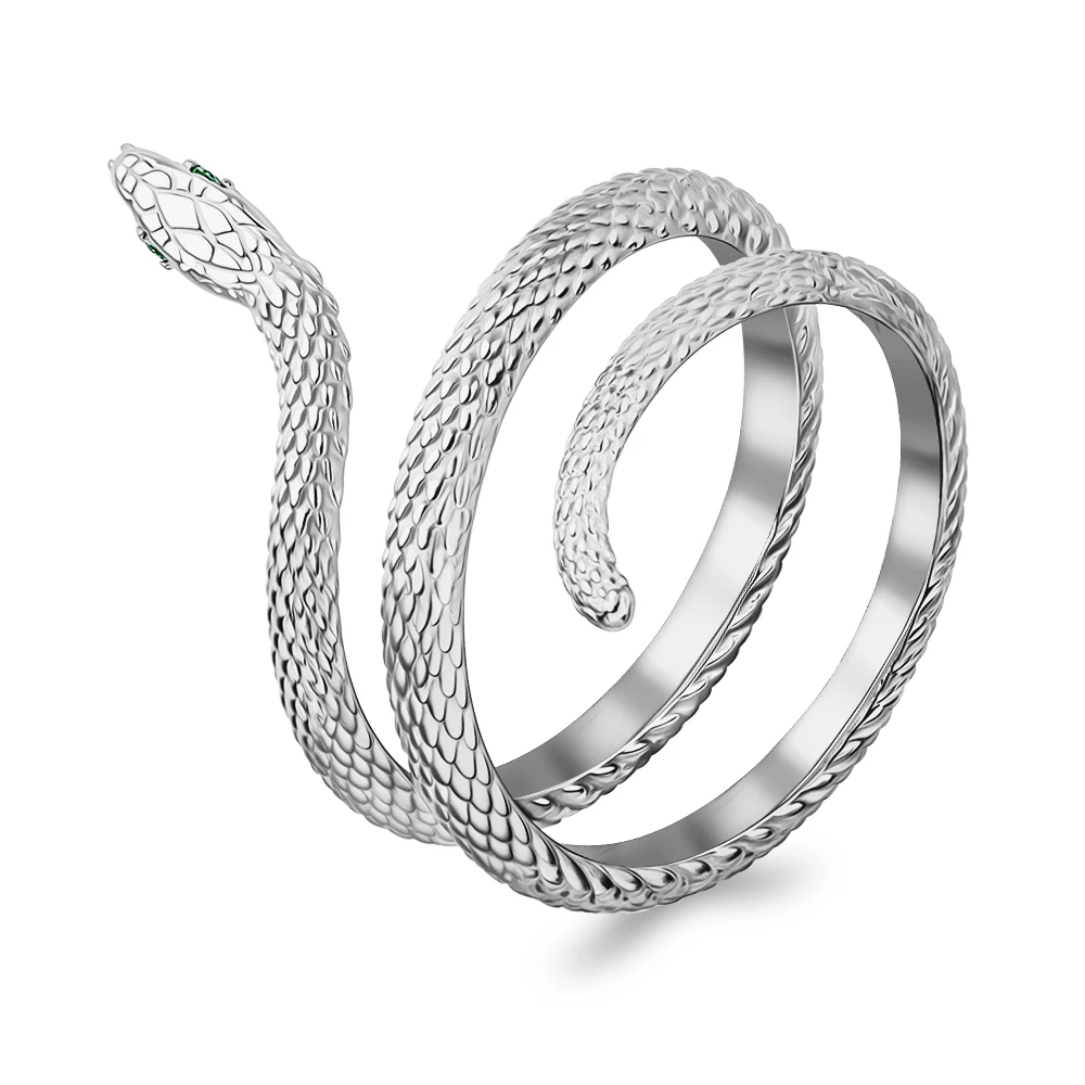 Кольцо  Змея с фианитами из серебра 925 пробы Кольцо  Змея с фианитами из серебра 925 пробы