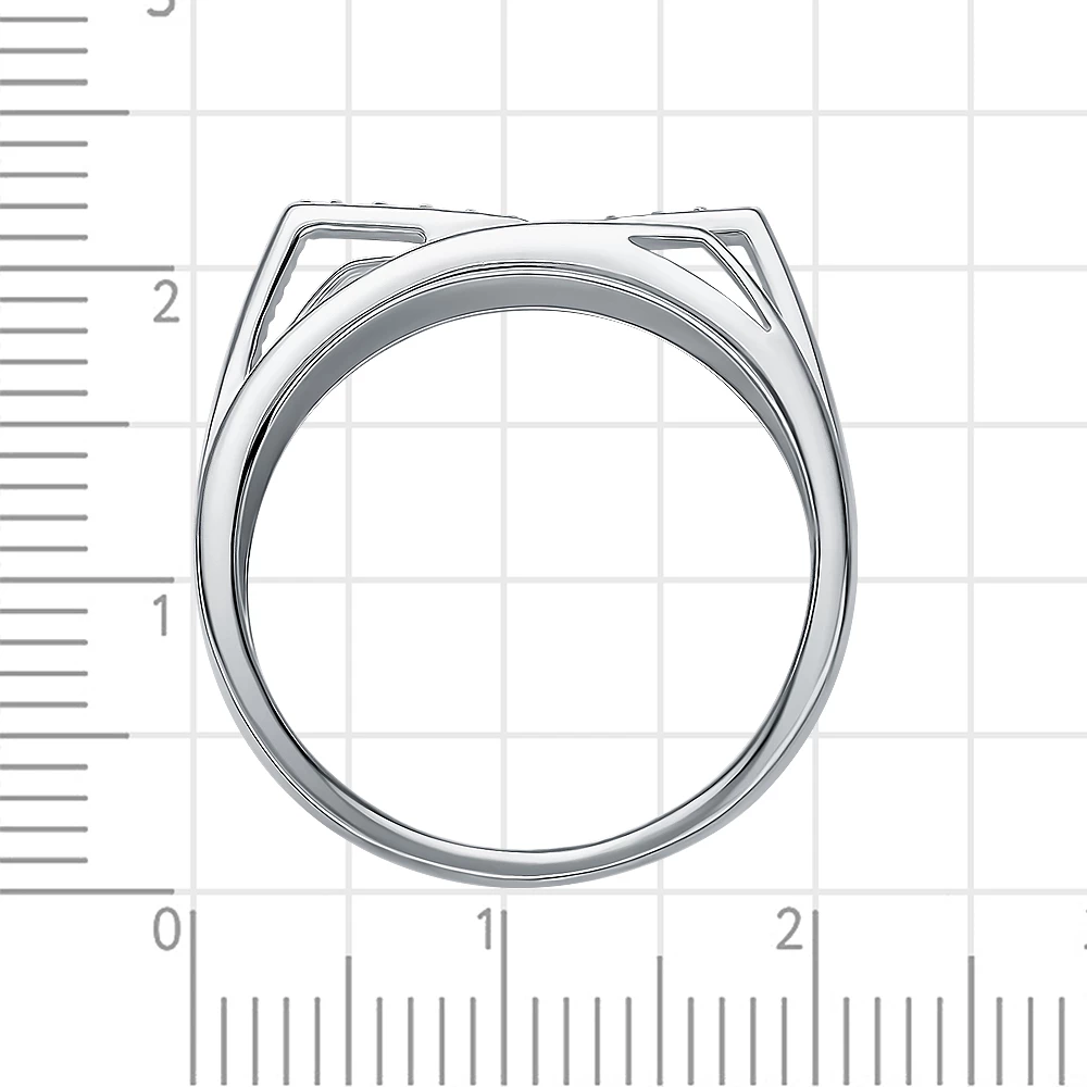 Кольцо с фианитами из серебра 925 пробы 3