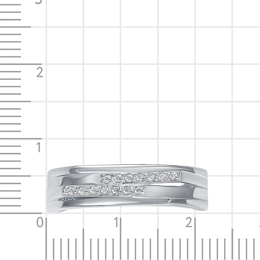 Кольцо с фианитами из серебра 925 пробы 2