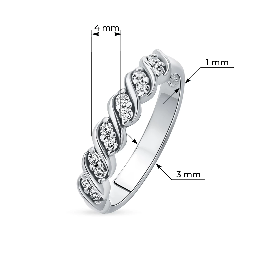 Кольцо с фианитами из серебра 925 пробы Кольцо с фианитами из серебра 925 пробы