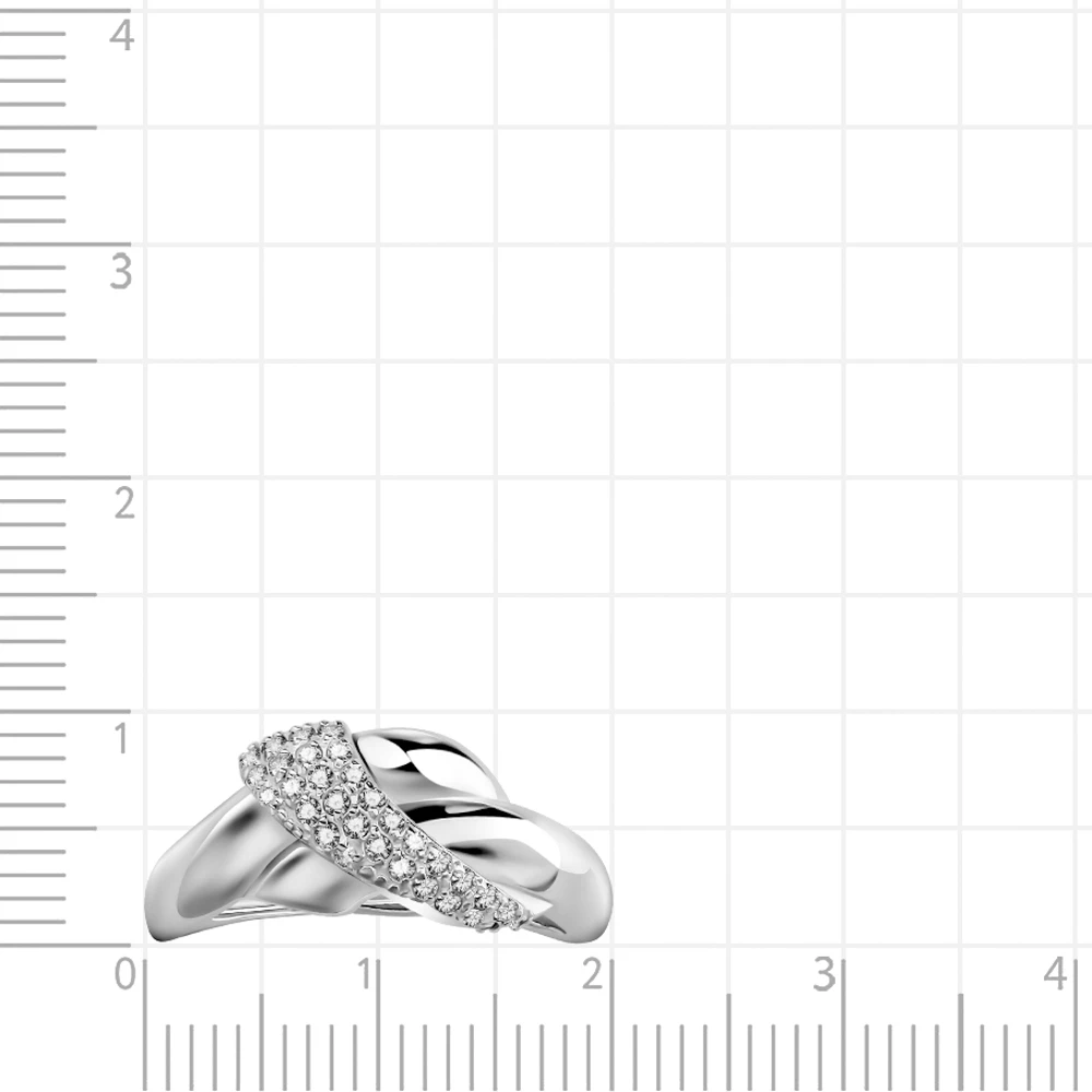 Кольцо с фианитами из серебра 925 пробы 2