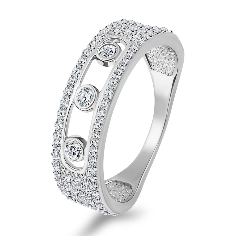 Кольцо с фианитами из серебра 925 пробы Кольцо с фианитами из серебра 925 пробы