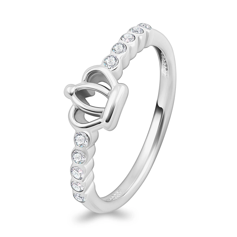 Кольцо с фианитами из серебра 925 пробы