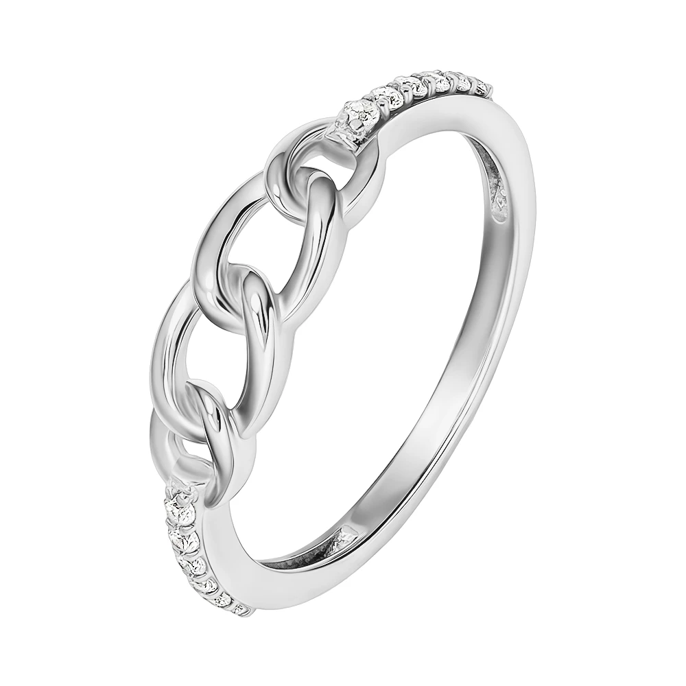 Кольцо с фианитами из серебра 925 пробы Кольцо с фианитами из серебра 925 пробы