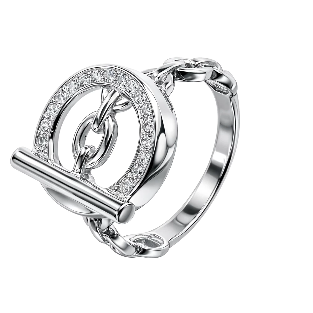 Кольцо с фианитами из серебра 925 пробы