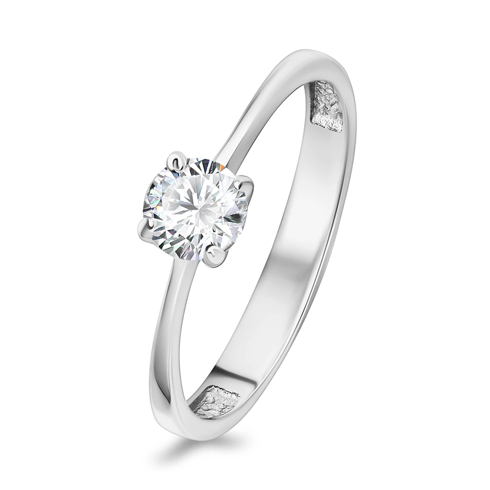 Кольцо с цирконом из серебра 925 пробы