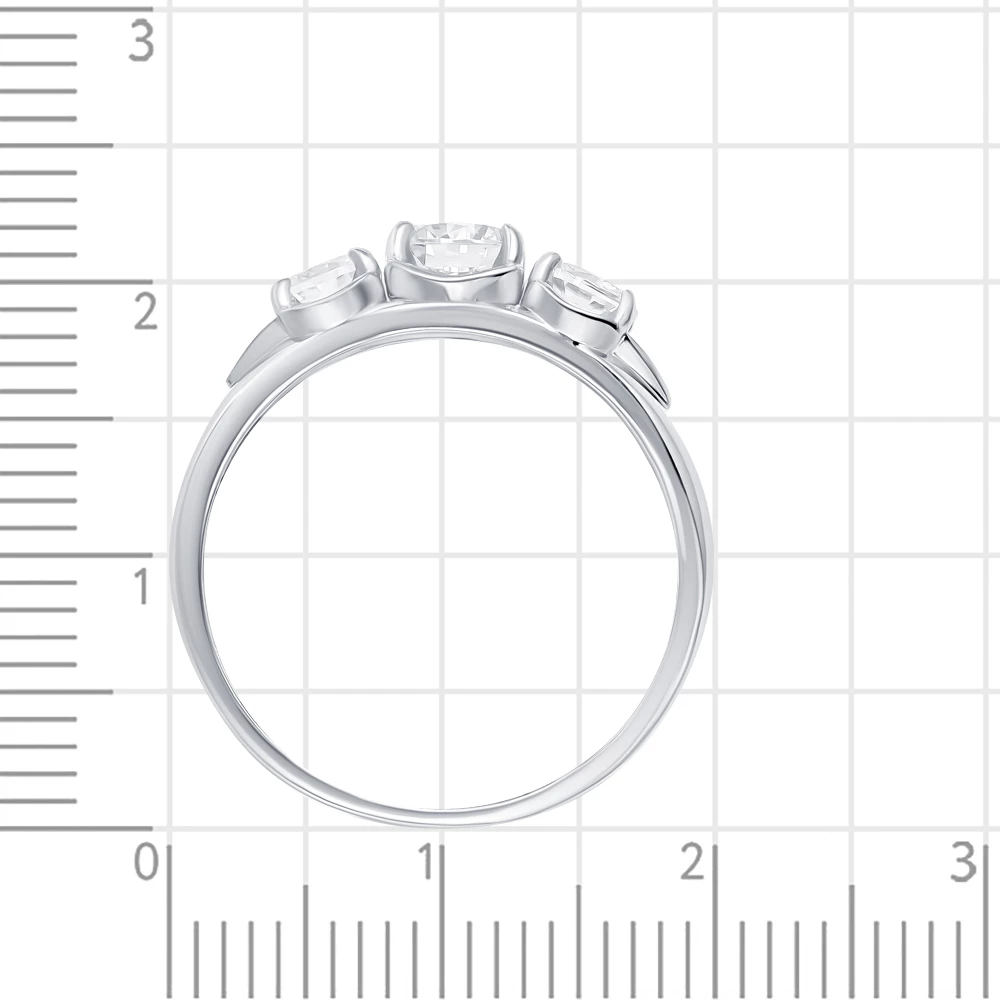 Кольцо с фианитами из серебра 925 пробы 4