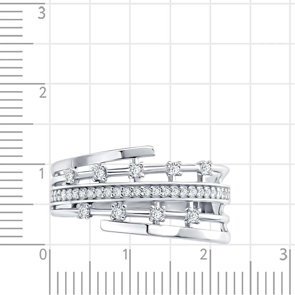 Кольцо с фианитами из серебра 925 пробы 3