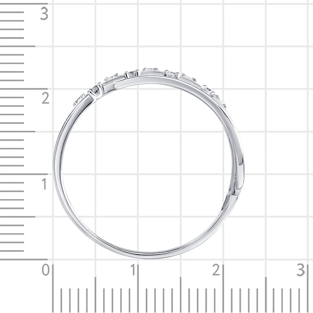 Кольцо с фианитами из серебра 925 пробы 4