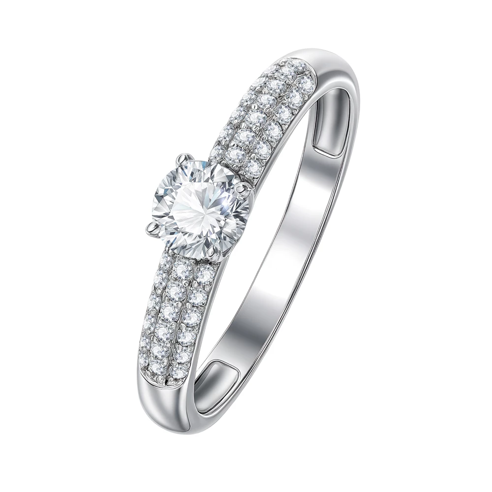 Кольцо с фианитами из серебра 925 пробы