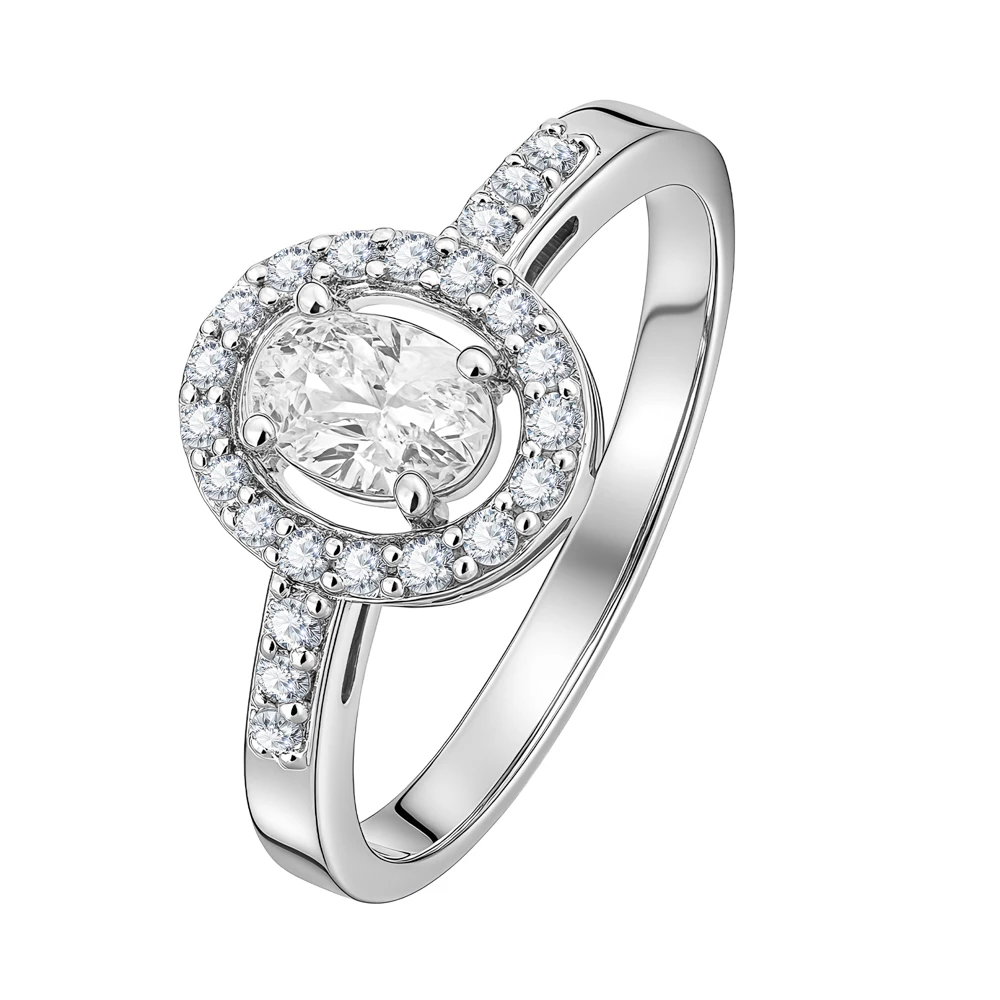 Кольцо с фианитами из серебра 925 пробы