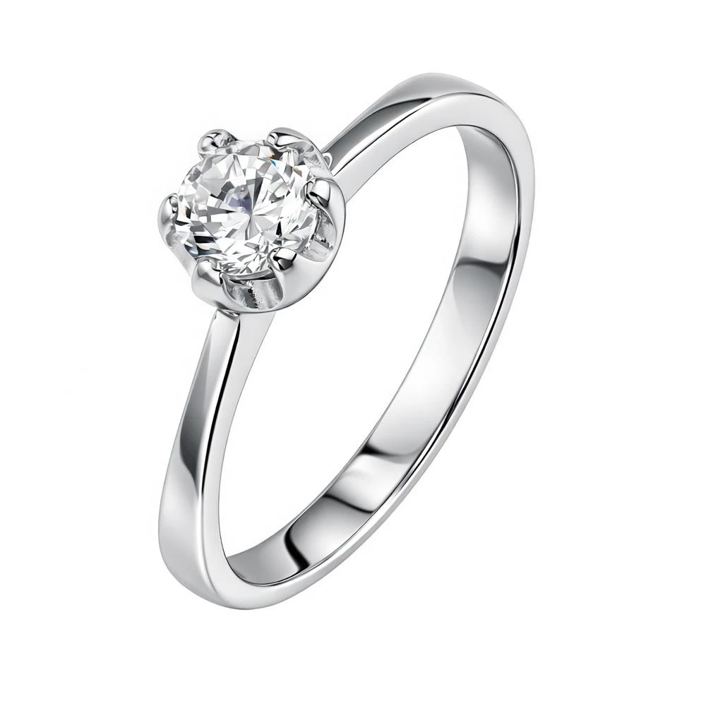 Кольцо с фианитом из серебра 925 пробы