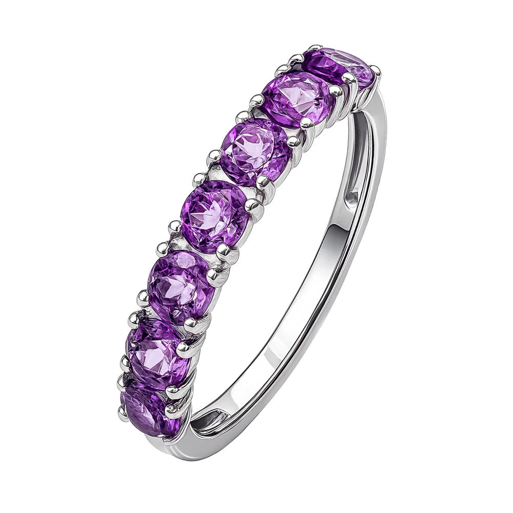 Кольцо с фианитами из серебра 925 пробы