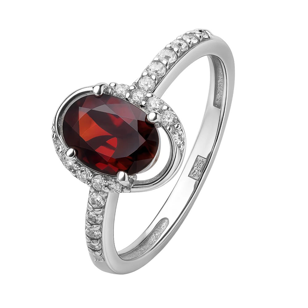 Кольцо с фианитами из серебра 925 пробы