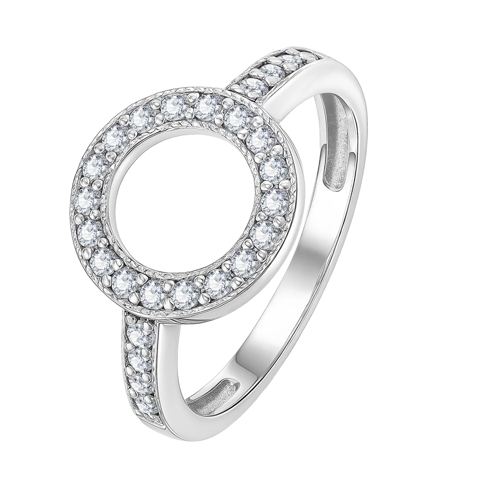 Кольцо с фианитами из серебра 925 пробы