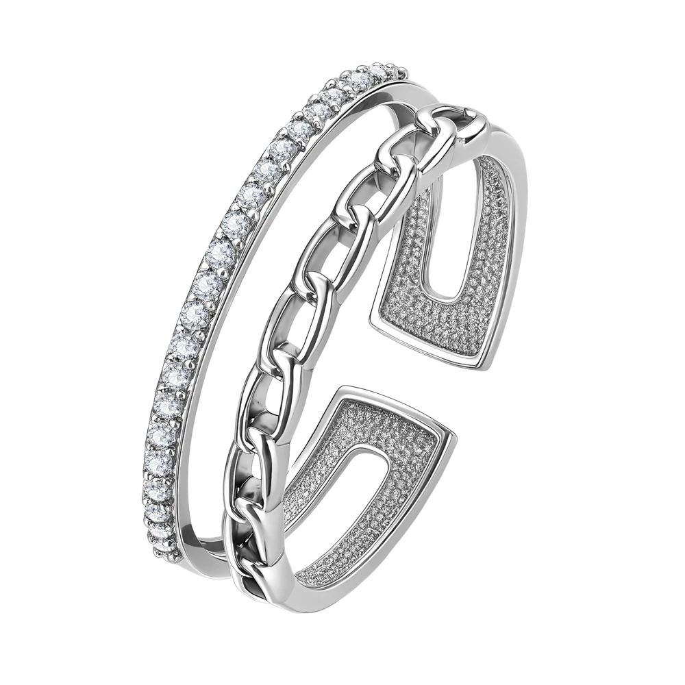 Кольцо с фианитами из серебра 925 пробы