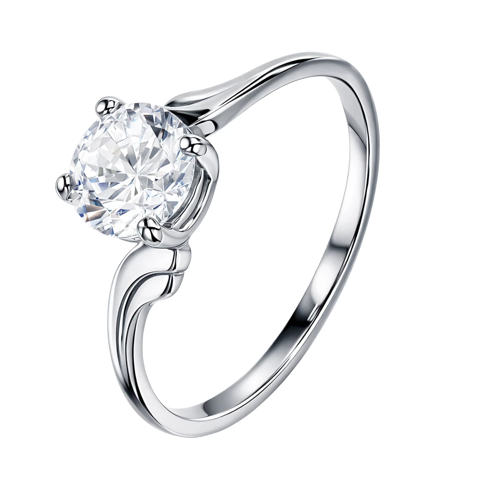 Кольцо с фианитом из серебра 925 пробы