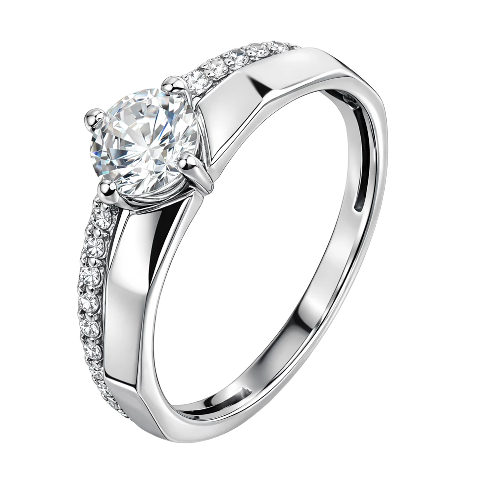 Кольцо с фианитами из серебра 925 пробы