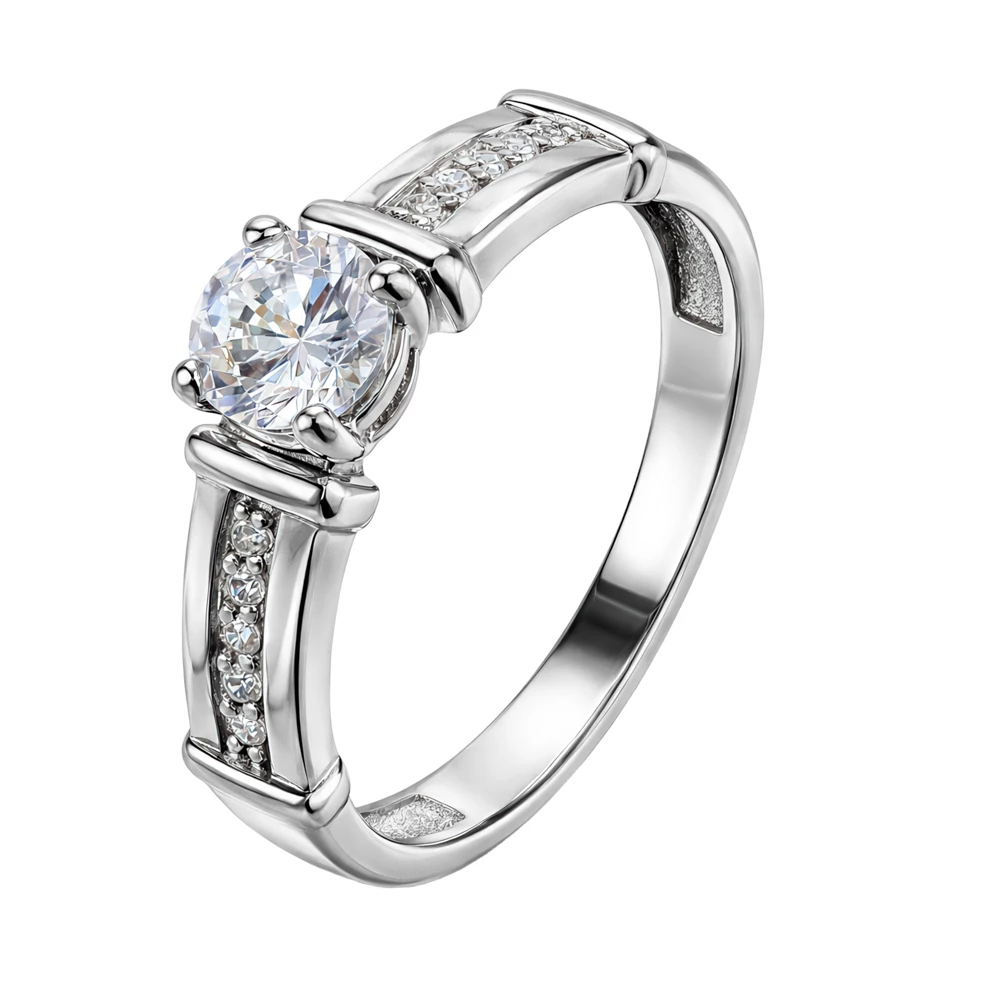 Кольцо с фианитами из серебра 925 пробы