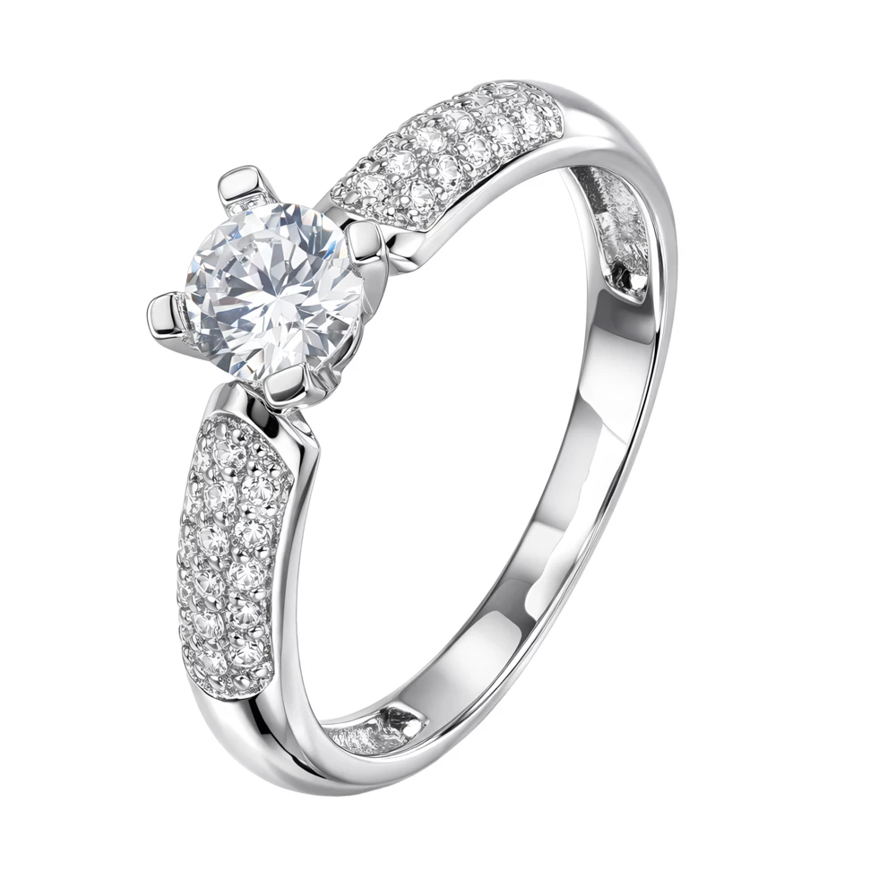 Кольцо с фианитами из серебра 925 пробы