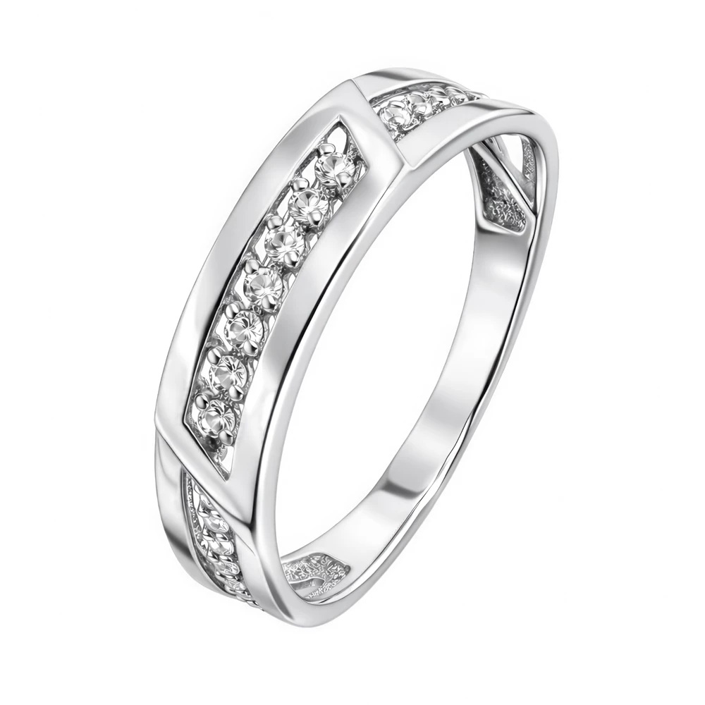 Кольцо с фианитами из серебра 925 пробы