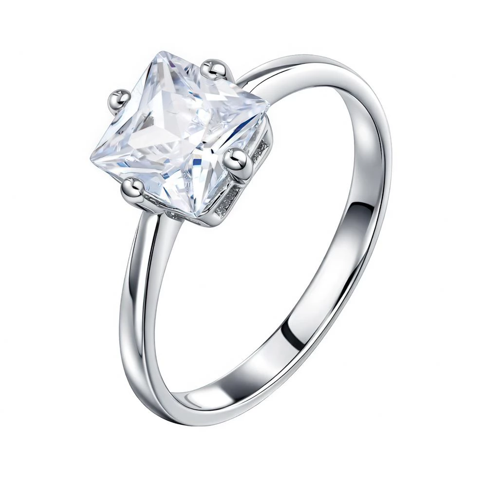 Кольцо с фианитом из серебра 925 пробы