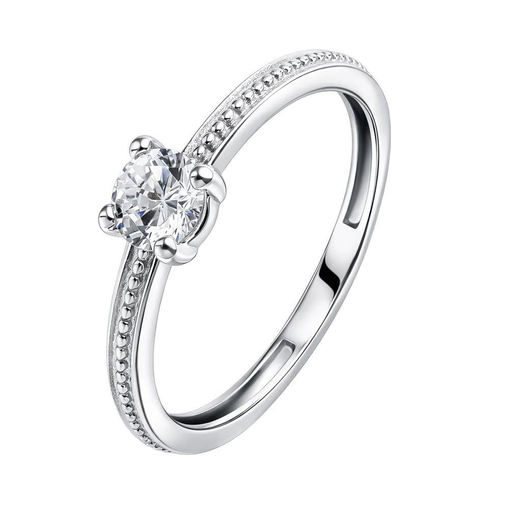 Кольцо с фианитом из серебра 925 пробы