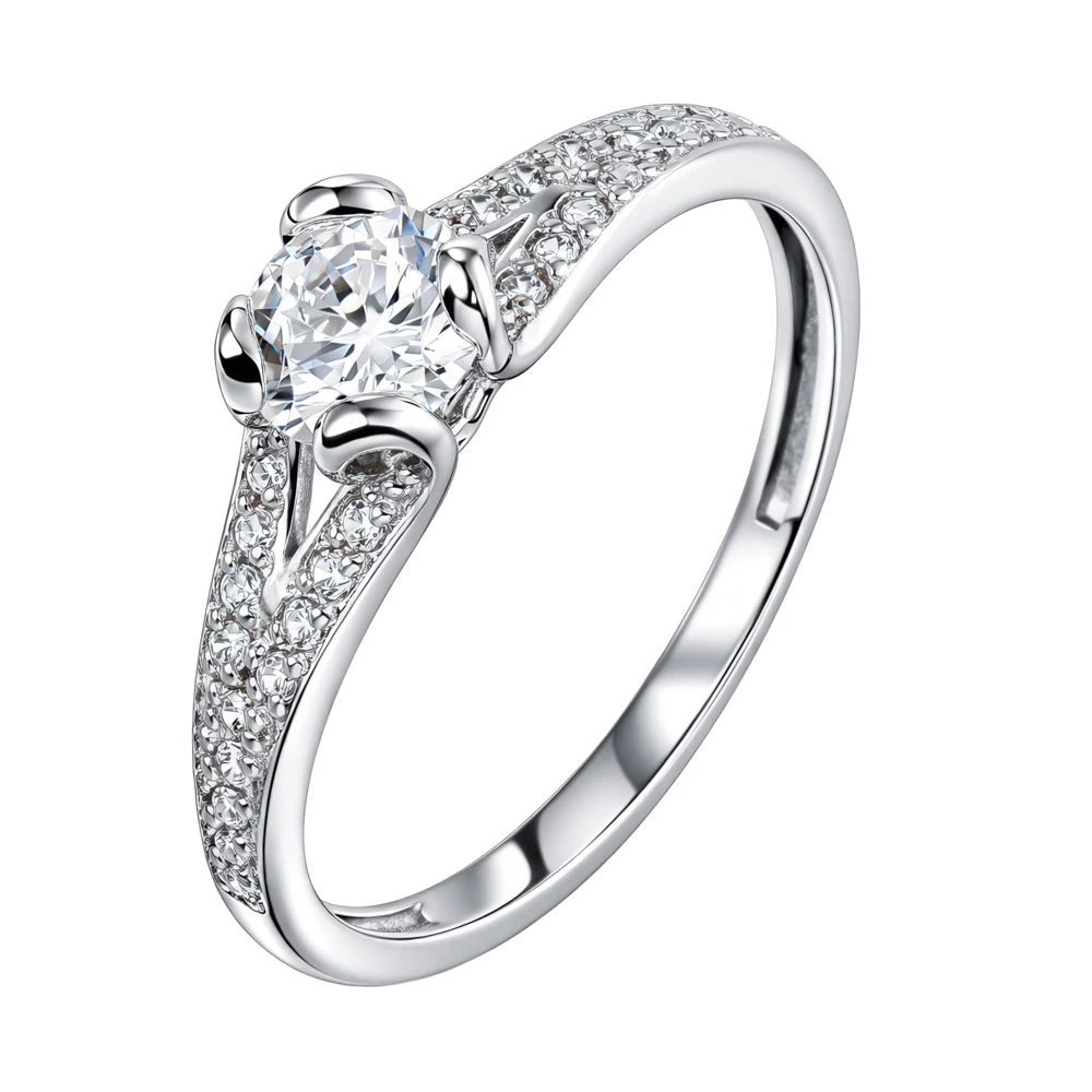 Кольцо с фианитами из серебра 925 пробы