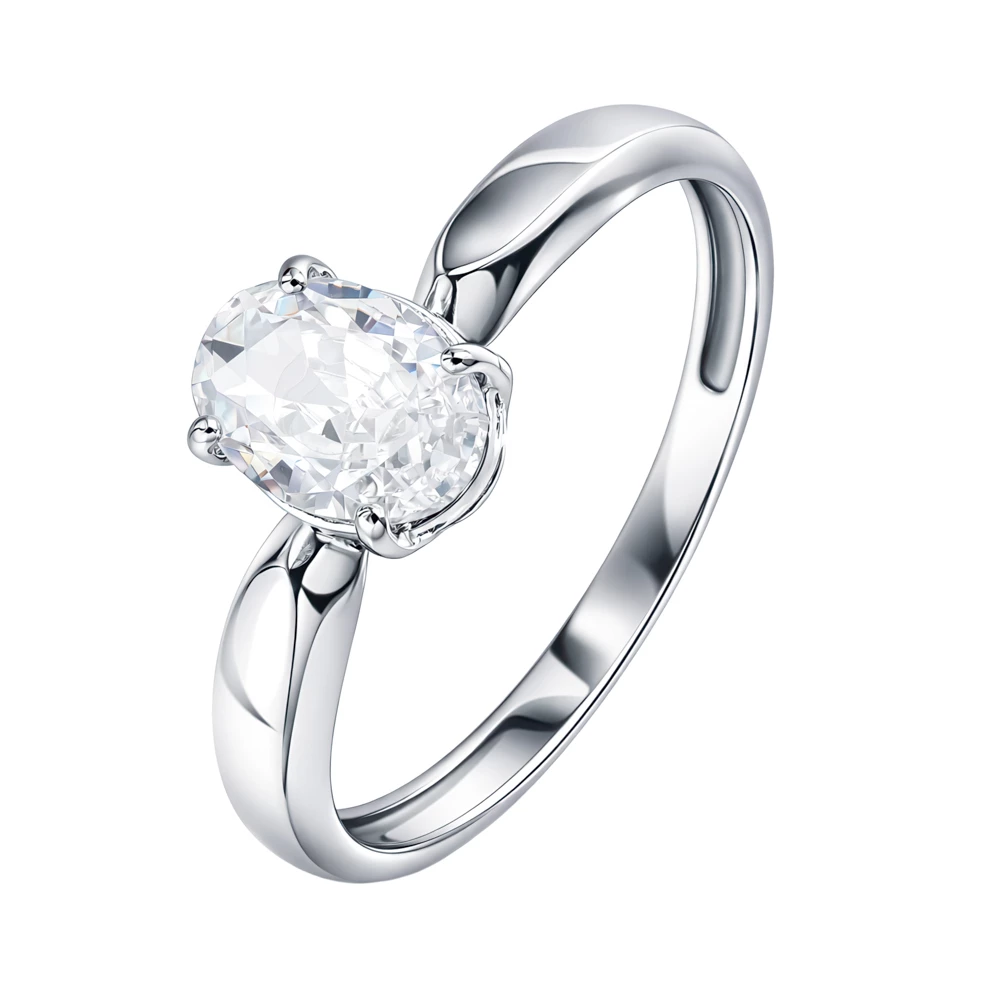 Кольцо с фианитом из серебра 925 пробы