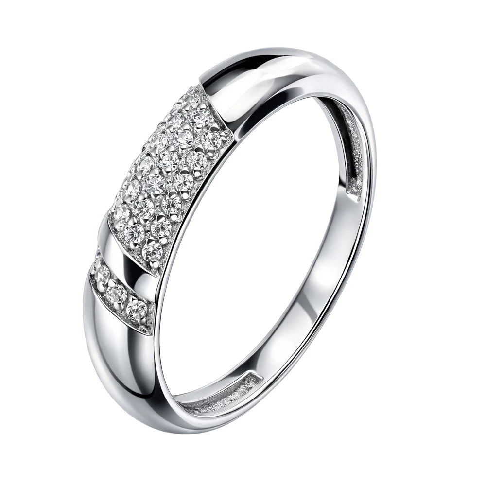 Кольцо с фианитами из серебра 925 пробы