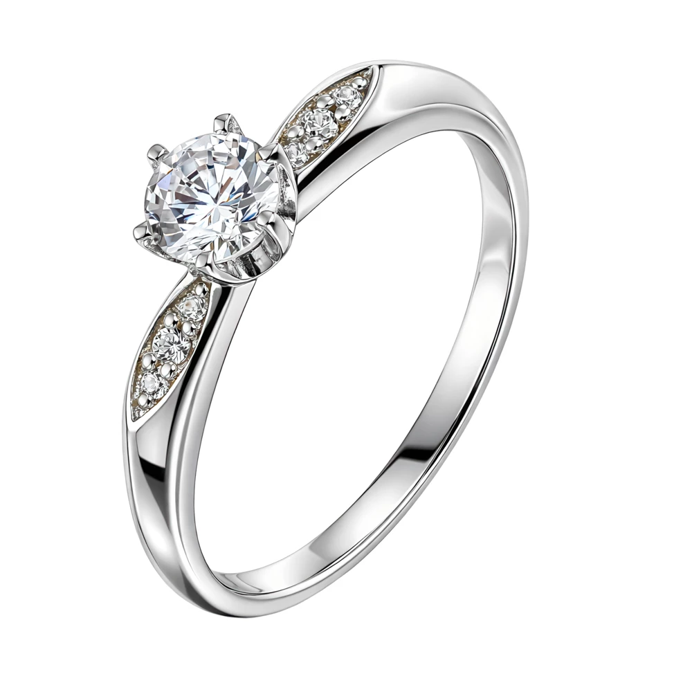 Кольцо с фианитами из серебра 925 пробы