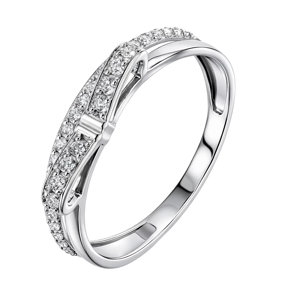 Кольцо с фианитами из серебра 925 пробы