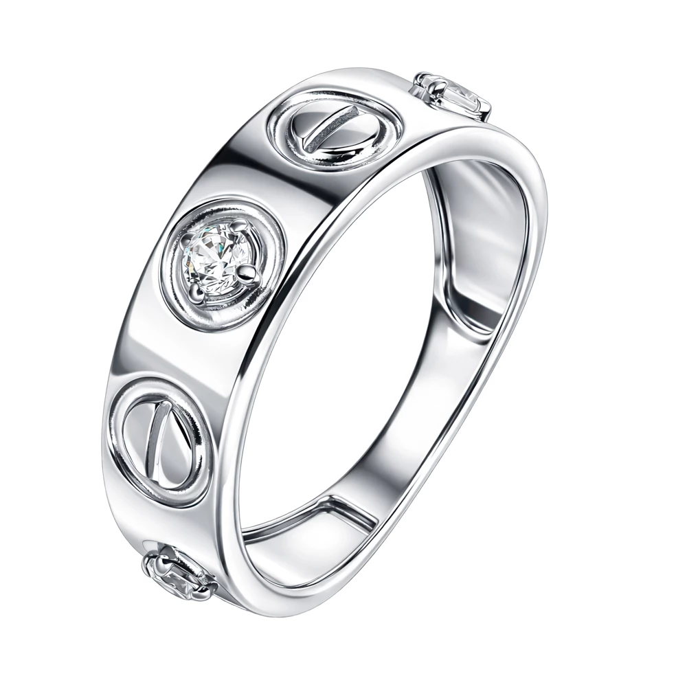 Кольцо с фианитами из серебра 925 пробы