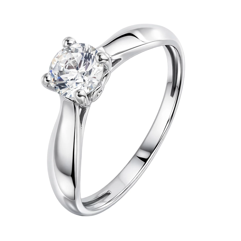 Кольцо с фианитом из серебра 925 пробы